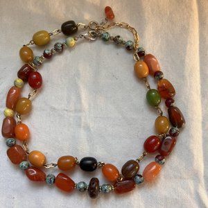 2 Vintage Coloured Beaded Necklaces - 1 Lot